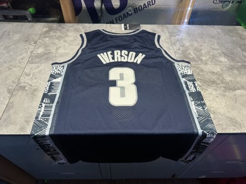 Men's Large Georgetown Hoyas Allen Iverson Mitchell & Ness College Swingman