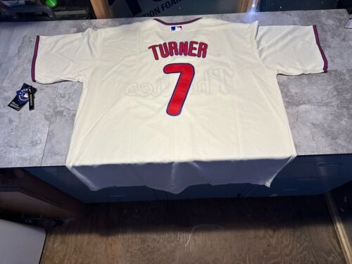 NEW Men’s Trea Turner Philadelphia Phillies Cream Jersey XXXL (2023)