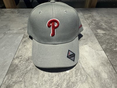 NWT Kipa Premium Philadelphia Phillies Gray/Red P Hat Cap Lid Curved Brim