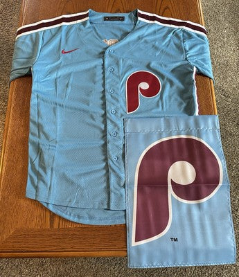 NWT Large Nike Philadelphia Phillies Powder Blue Kyle Schwarber Jersey Combo