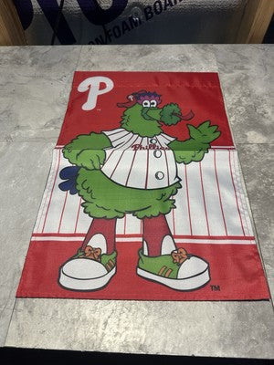 MLB Philadelphia Phillies Philly Phanatic Garden Flag 2 Sided Premium