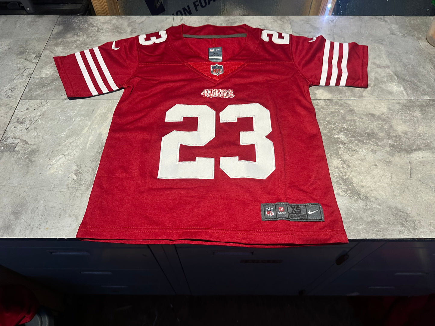 NWT Youth Christian McCaffrey # 23 San Francisco 49ers jersey Large
