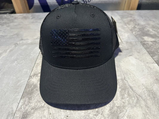 NWT KBETHOS Black American Flag SnapBack Hat. Cap, Black.