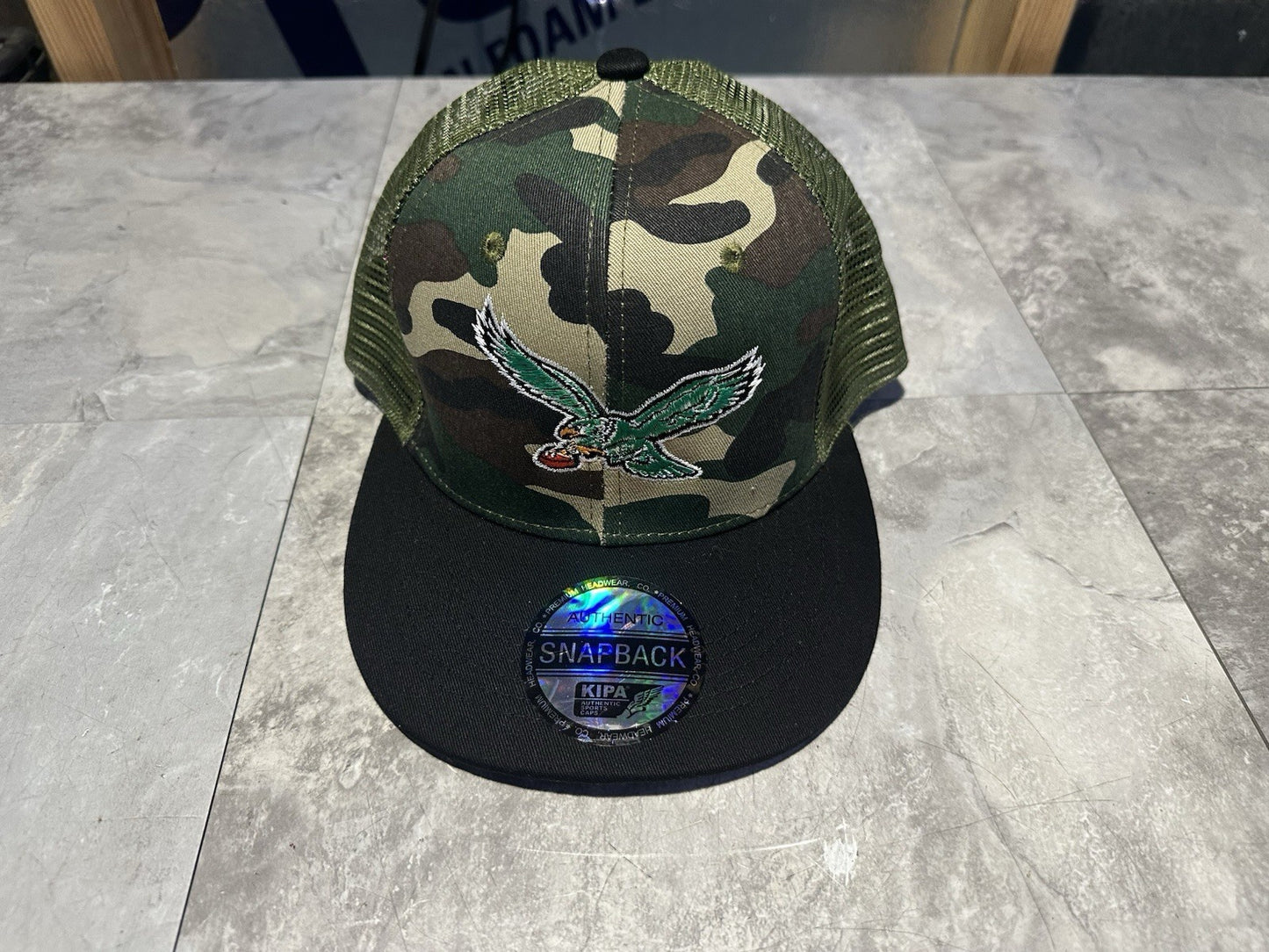 NWT Kipa Premium Throwback Philadelphia Eagles Camou/Black SnapBack Me