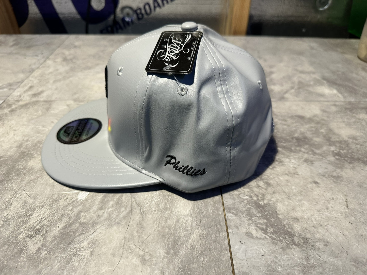 NWT Kipa Premium Philadelphia Phillies Throwback Leather Gray/ Black P