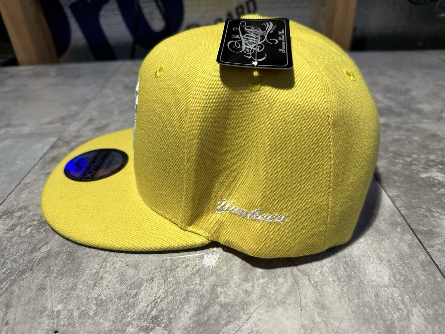 NWT Kipa Premium New York Yankees Yellow/ White NY Hat Cap Lid
