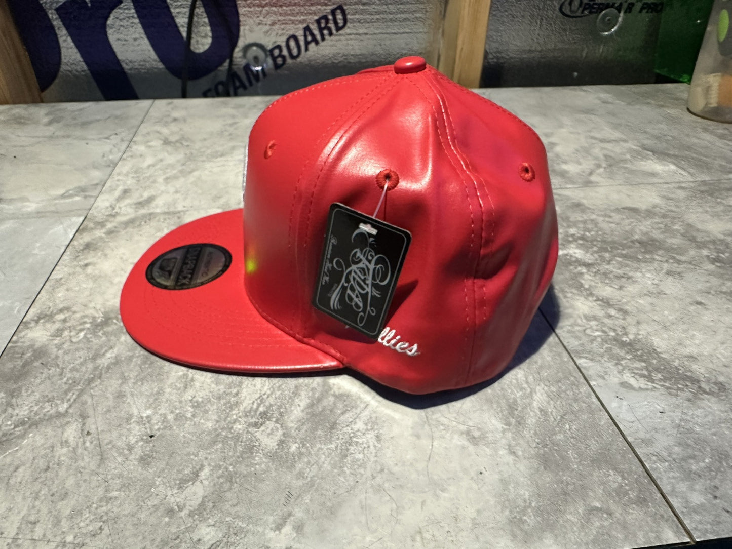 NWT Kipa Premium Philadelphia Phillies Throwback Leather Red/ White P Hat