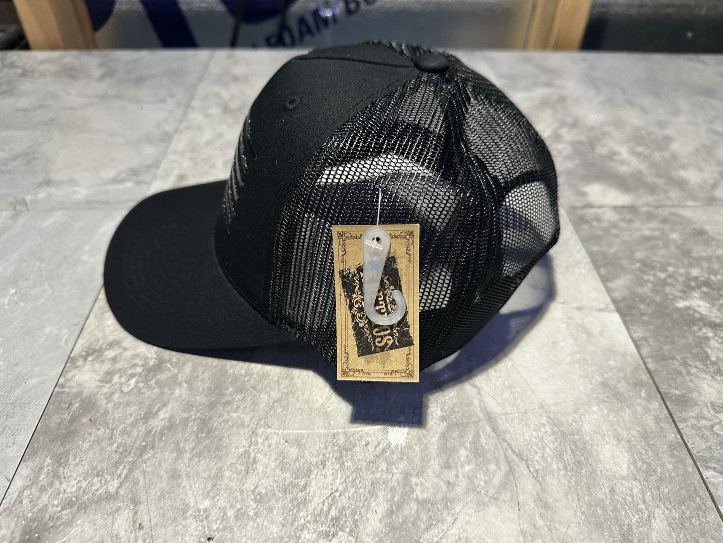 NWT KBETHOS Black American Flag SnapBack Hat. Cap, Black.