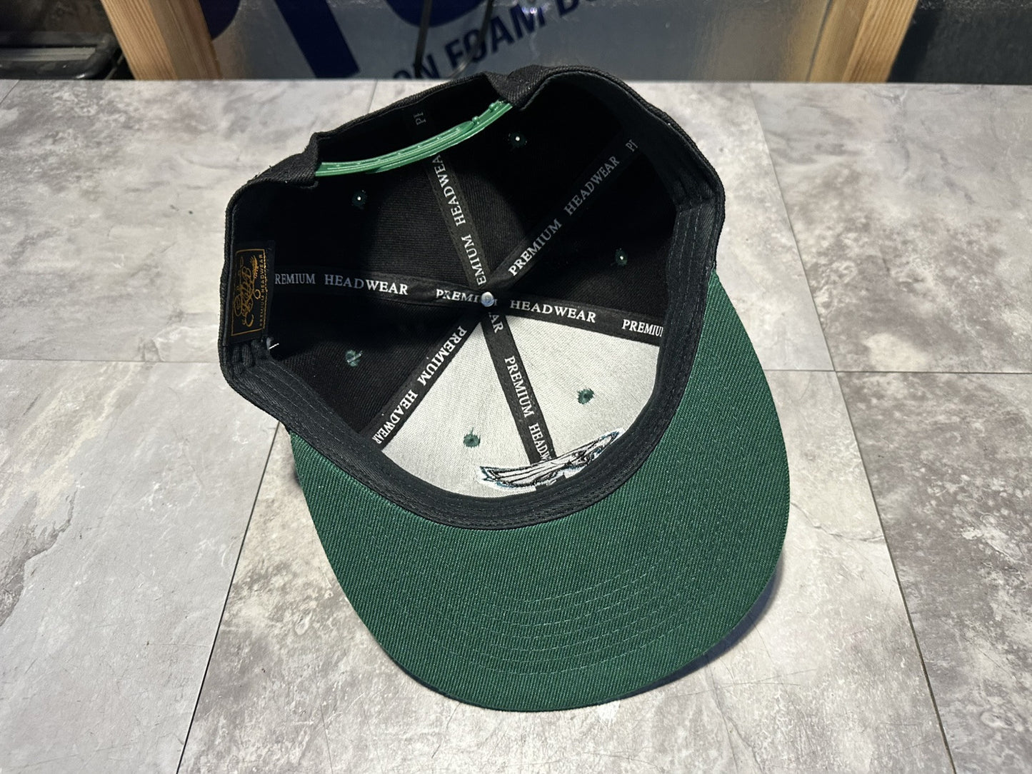 2024 Kipa Premium Black/ W Green Brim Philadelphia Eagles SnapBack Hat