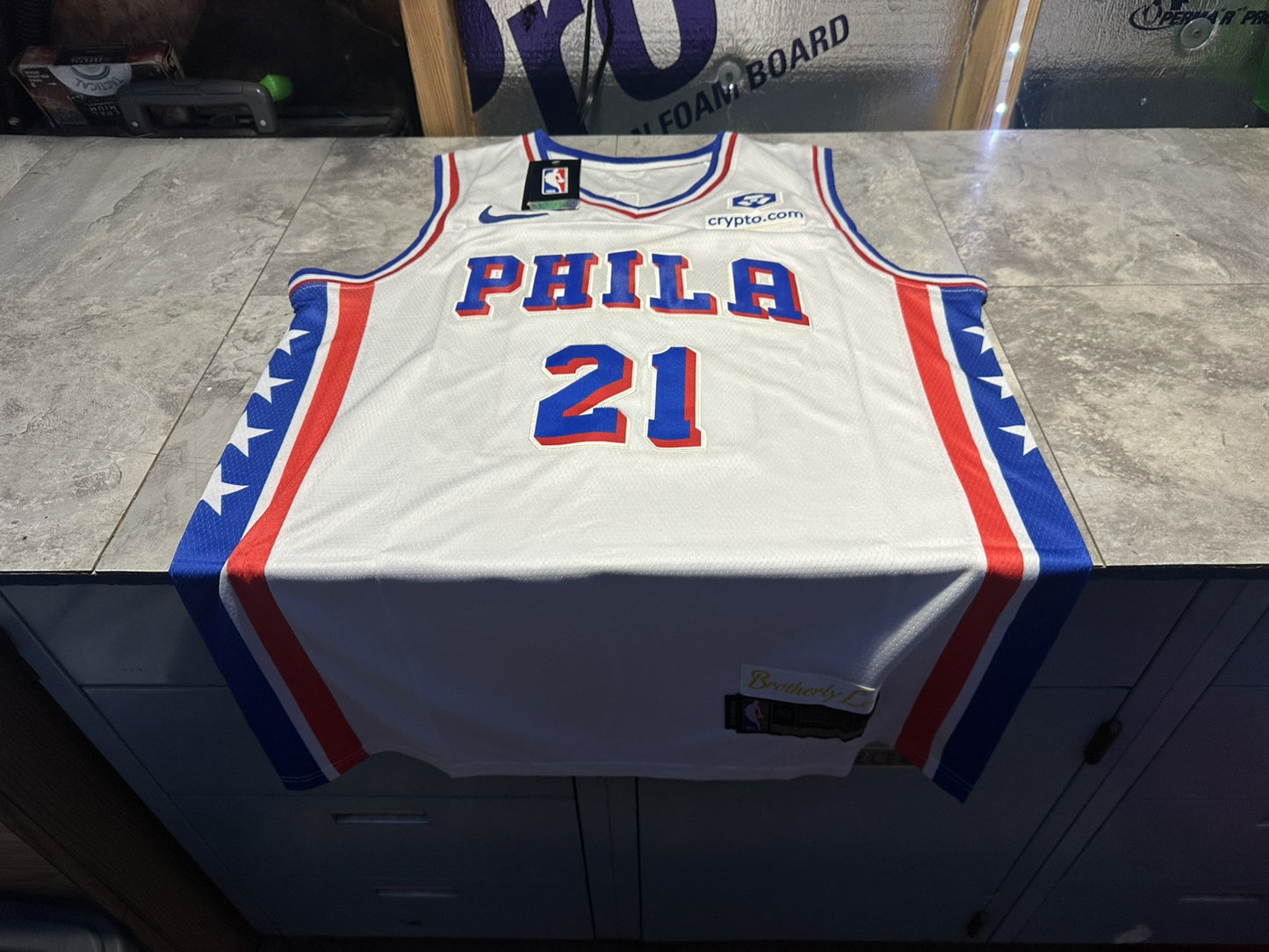NWT White XL Philadelphia 76ers Joel Embiid Swingman Jersey Statement Edition