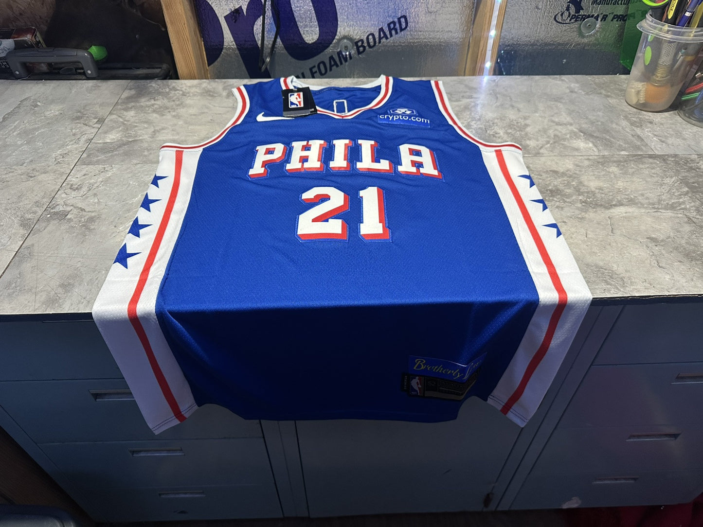 NWT Philadelphia XL Blue 76ers Joel Embiid Swingman Jersey Statement Edition