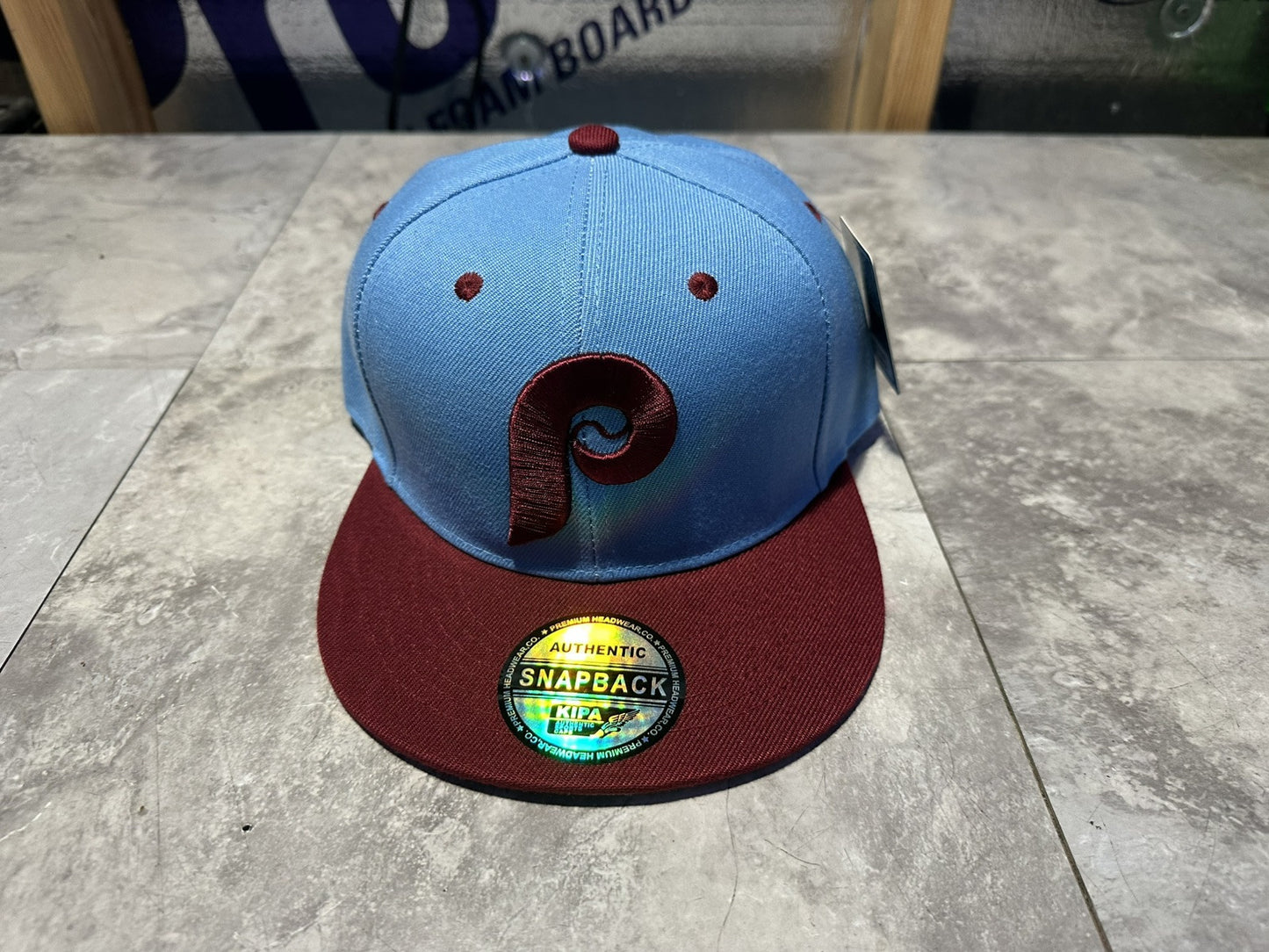 NWT Kipa Premium Philadelphia Phillies Throwback Powder Blue/ Burgundy