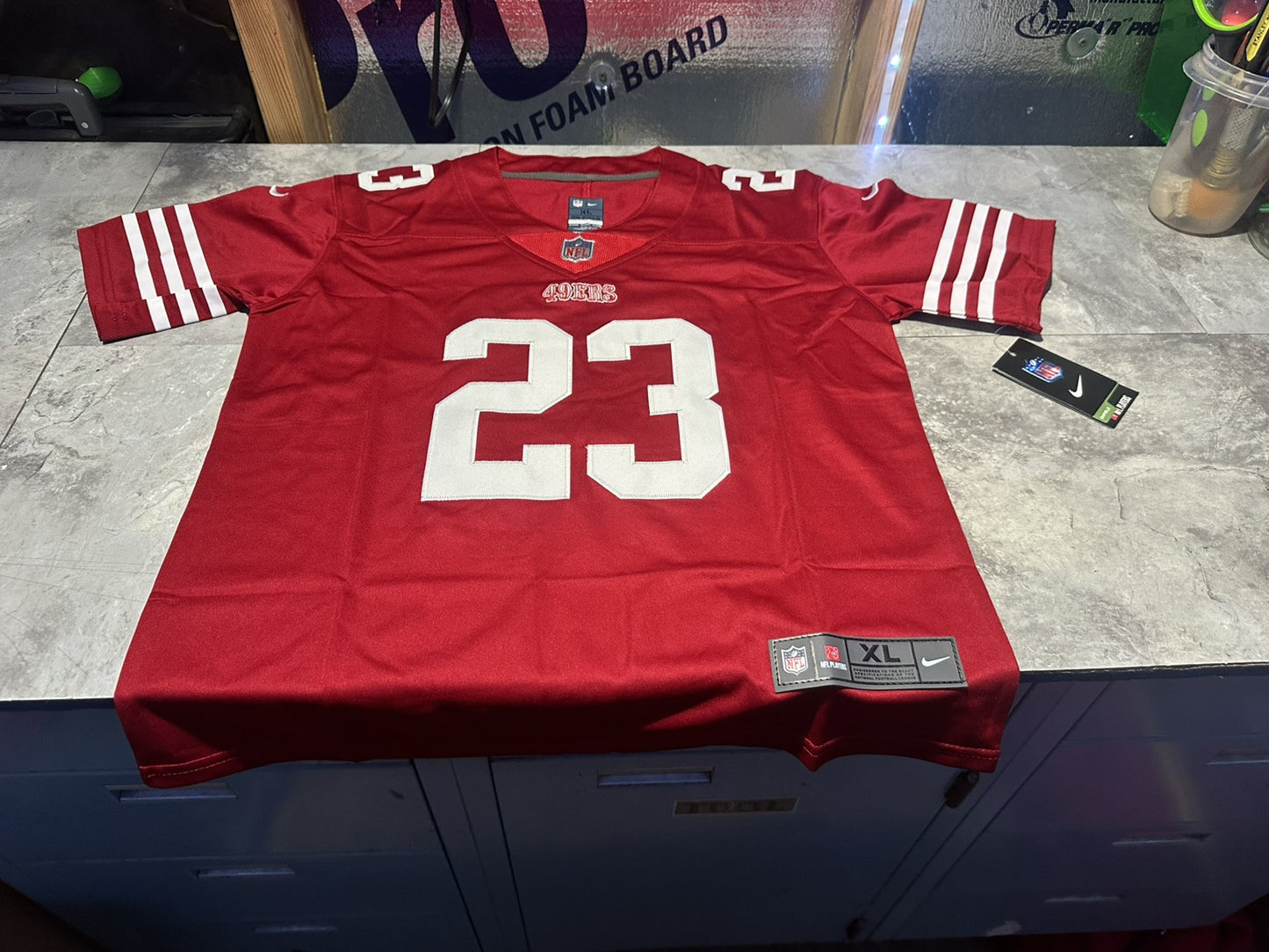 NWT Youth Nike Christian McCaffrey # 23 XLarge San Francisco 49ers jer