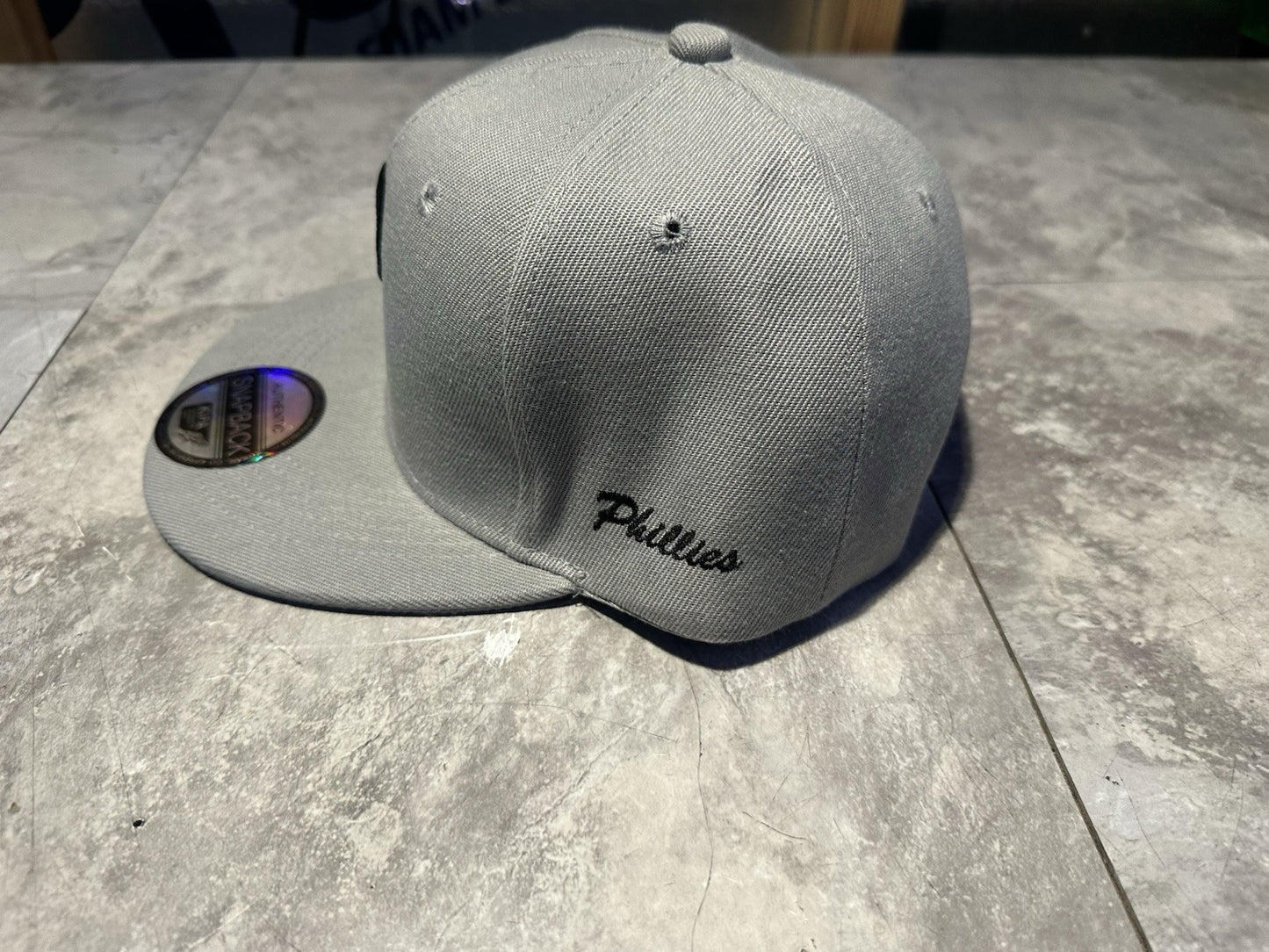 NWT Kipa Premium Philadelphia Phillies Gray/ Black Throwback P Hat Cap