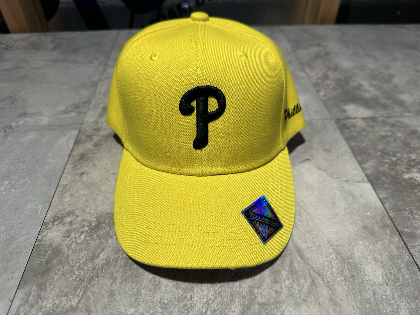 NWT Kipa Premium Philadelphia Phillies Yellow/Black P Hat Cap Lid Curv
