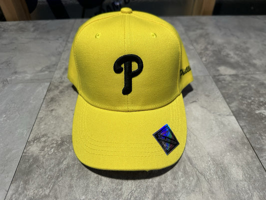 NWT Kipa Premium Philadelphia Phillies Yellow/Black P Hat Cap Lid Curv