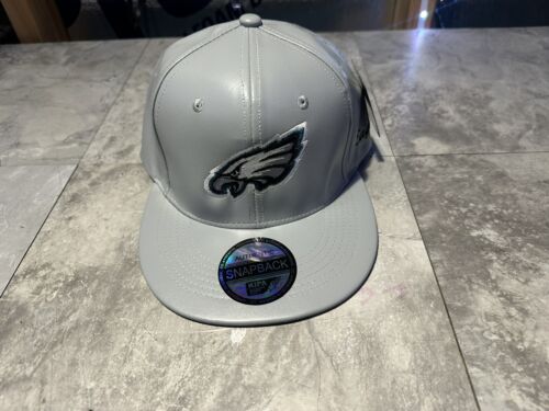 NWT Kipa Premium Philadelphia Eagles Gray Leather Adjustable Hat. Cap.