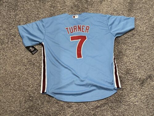 NWT Philadelphia Phillies Powder Blue Trea Turner Jersey Size XXL