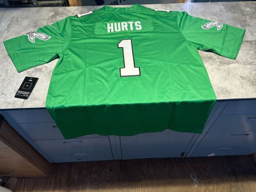 NWT XL Jalen Hurts Philadelphia Eagles Throwback Kelly Green Jersey