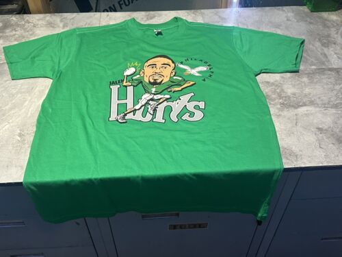 Small Philadelphia Eagles Jalen Hurts Kelly Green Throwback Football T- Shirt
