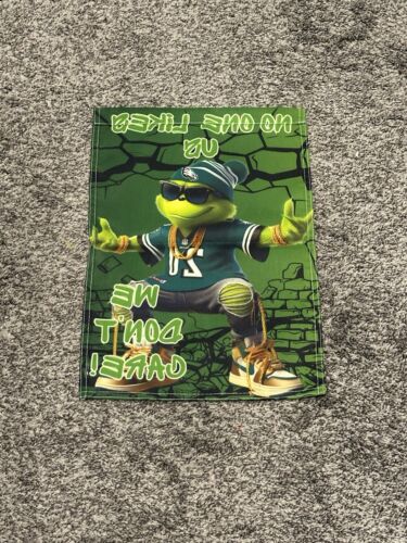 PHILADELPHIA Eagles Brian Dawkins lil Grinch 2 Sided 11.5" X 17.5" Yard flag