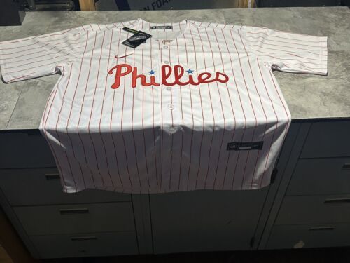NWT Men’s Bryce Harper Phillies Home Pinstripe Jersey Large.
