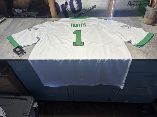 NWT Philadelphia Eagles Jalen Hurts White W/Kelly Green Jersey Size 5X