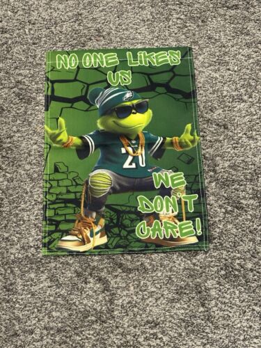 PHILADELPHIA Eagles Brian Dawkins lil Grinch 2 Sided 11.5" X 17.5" Yard flag