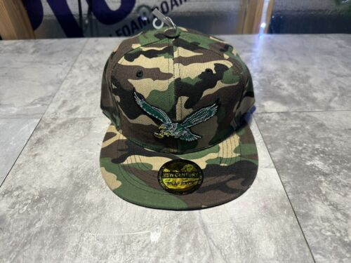 NWT New Century Philadelphia Eagles Throwback Camouflage SnapBack Hat.