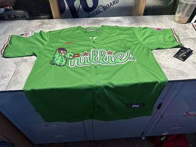 NWT Men's Philadelphia Phillies Green PHANATIC Bryce Harper Jersey Size Medium
