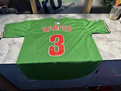 NWT Men's Philadelphia Phillies Green PHANATIC Bryce Harper Jersey Size Medium