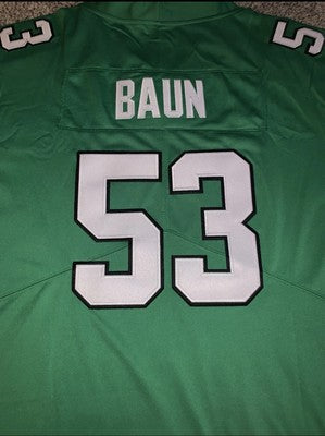 NWT Men’s XXXL Nike Zack Baun Kelly Green Philadelphia Eagles Throwback Jersey