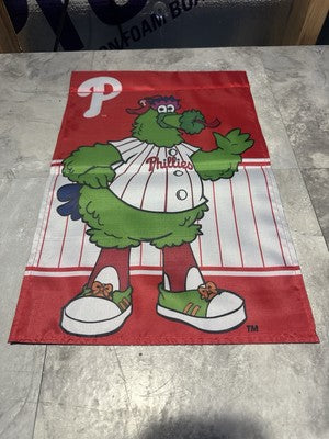 MLB Philadelphia Phillies Philly Phanatic Garden Flag 2 Sided Premium