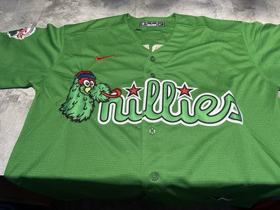 NWT Men's Philadelphia Phillies Green PHANATIC Bryce Harper Jersey Size Medium