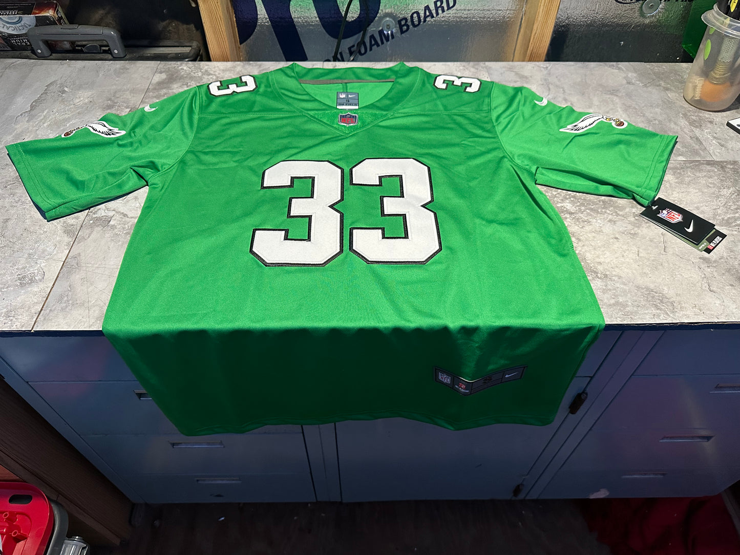 NWT Men’s Nike Cooper DeJean Kelly Green Jersey Small Eagles Throwback