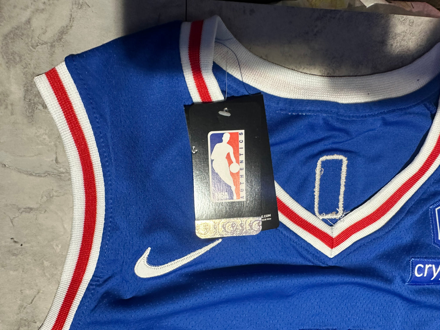 NWT Philadelphia 76ers Joel Embiid Swingman Jersey Statement Edition Blue XXL