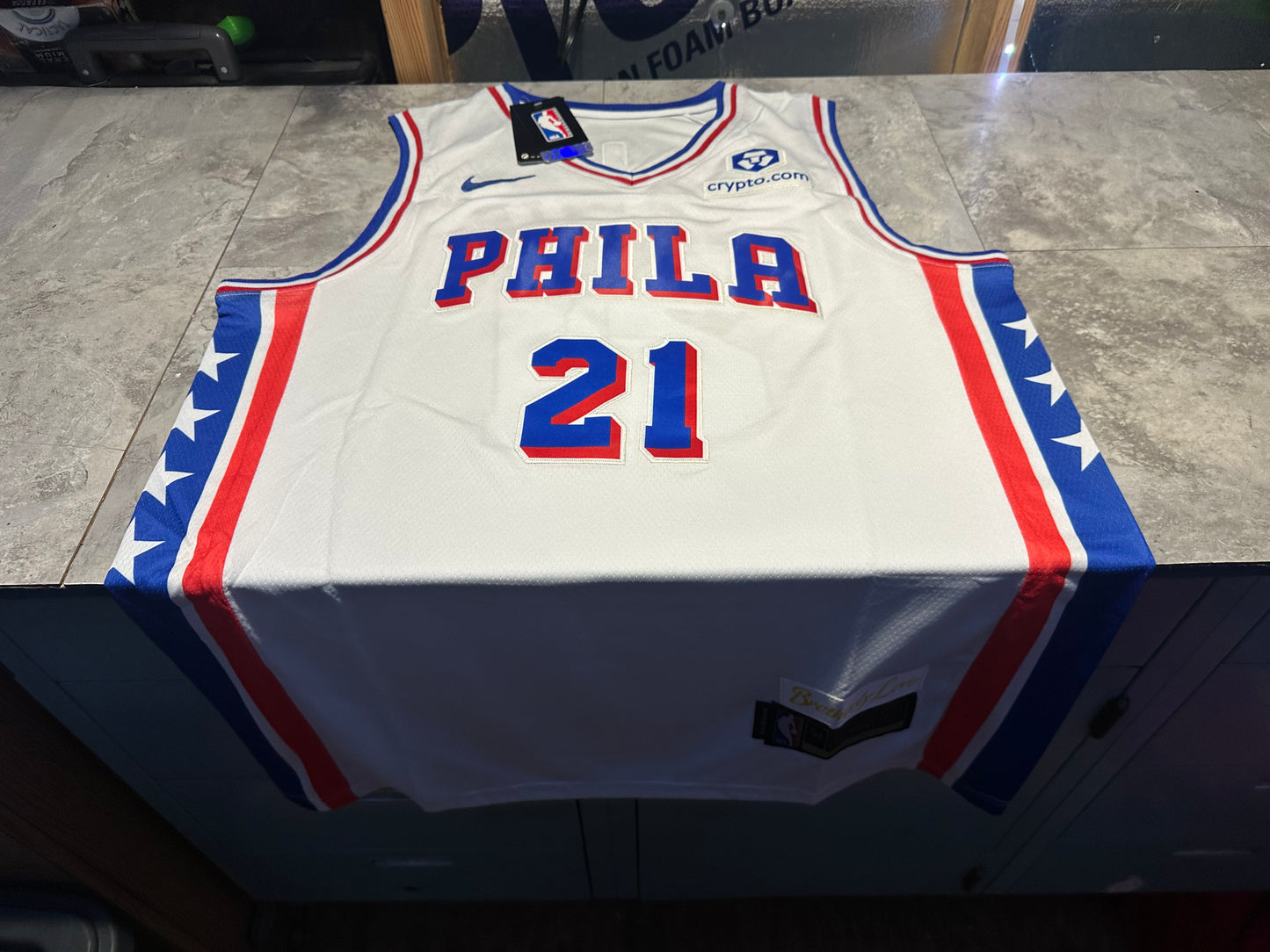 NWT Philadelphia 76ers Joel Embiid Swingman Jersey Statement Edition White XXL