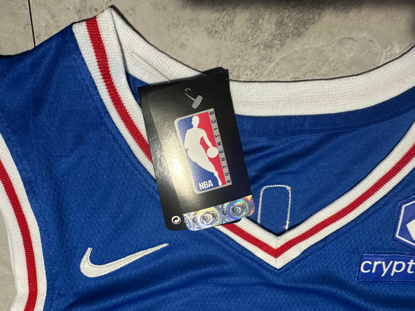 NWT Philadelphia 76ers Joel Embiid Swingman Jersey Statement Edition Blue Small