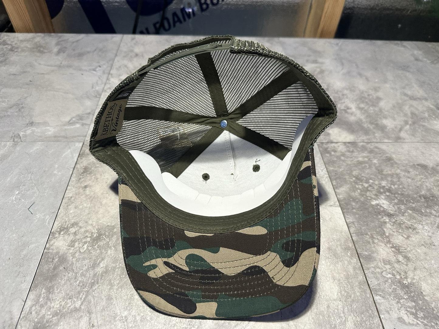 NWT KBETHOS Camouflage American Flag SnapBack Hat. Cap, Camo.