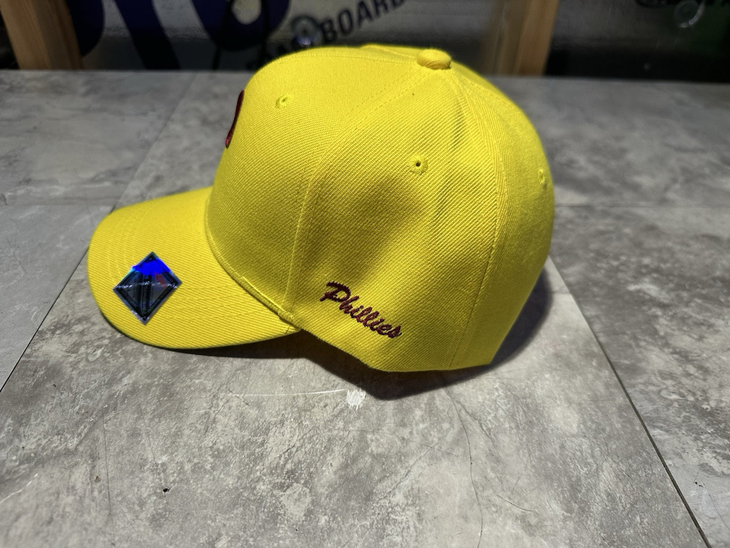 NWT Kipa Premium Old Philadelphia Phillies Yellow/Red P Hat Cap Lid Cu