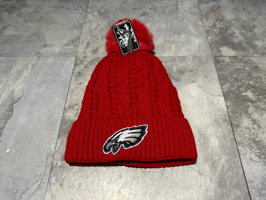NWT PHILADELPHIA EAGLES Red NFL BEANIE. Knit. Fleece Lined.