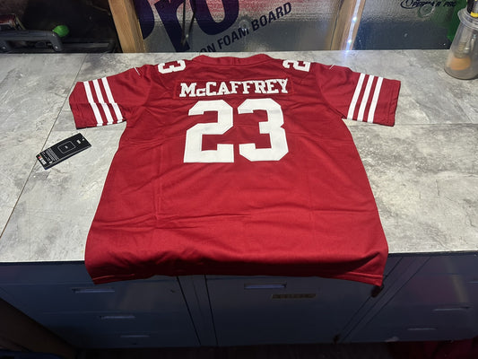 NWT Youth Nike Christian McCaffrey # 23 Large San Francisco 49ers Jersey