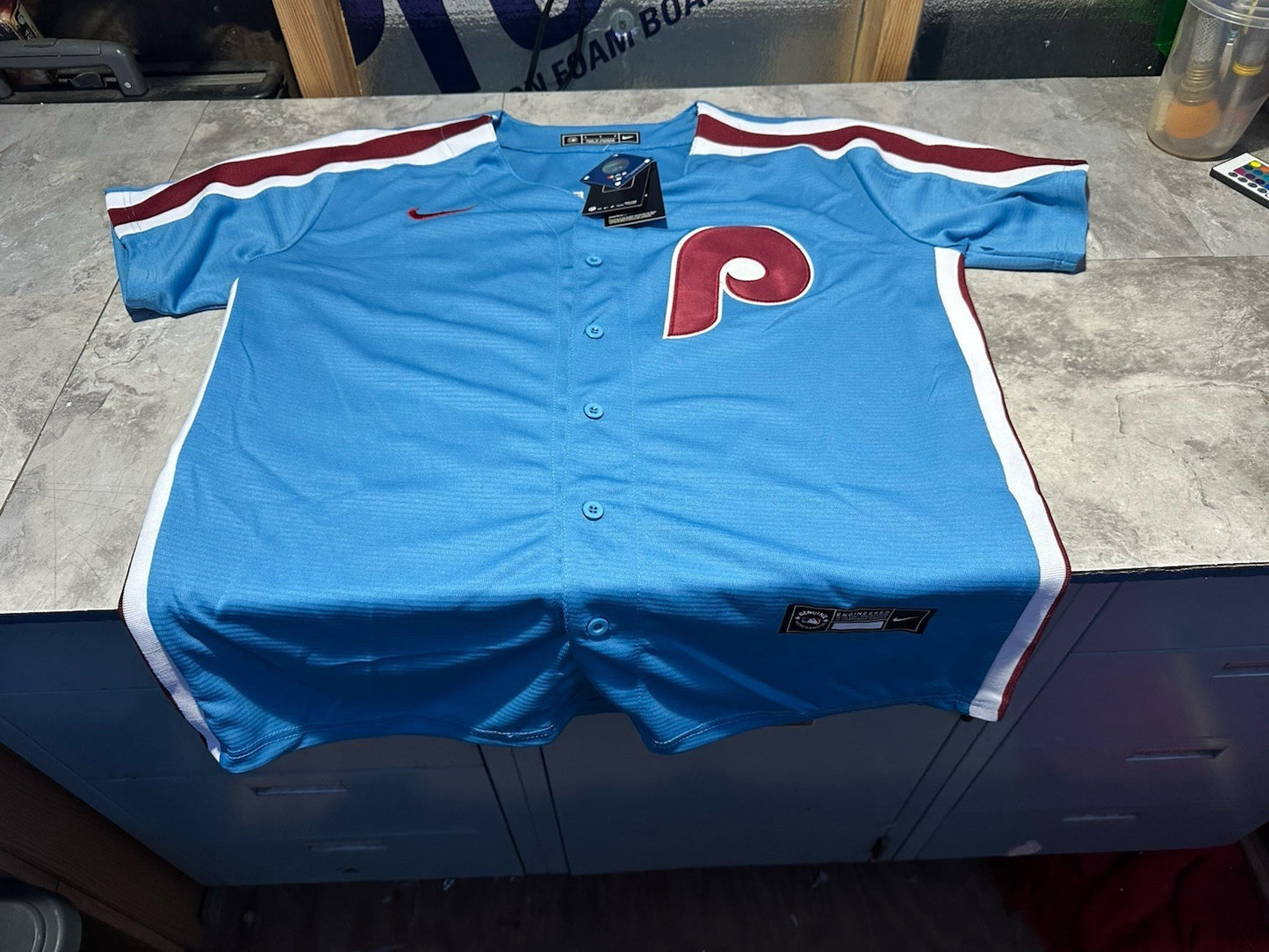 NWT Small Philadelphia Phillies Powder Blue J.T. Realmuto Jersey Size
