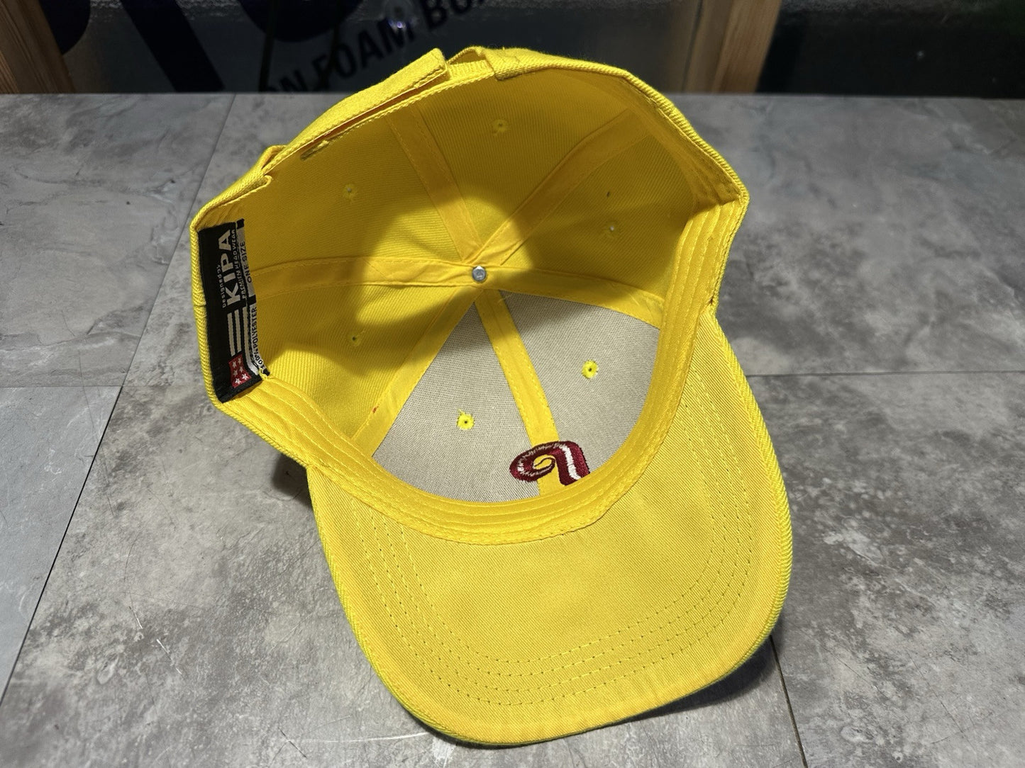 NWT Kipa Premium Old Philadelphia Phillies Yellow/Red P Hat Cap Lid Cu