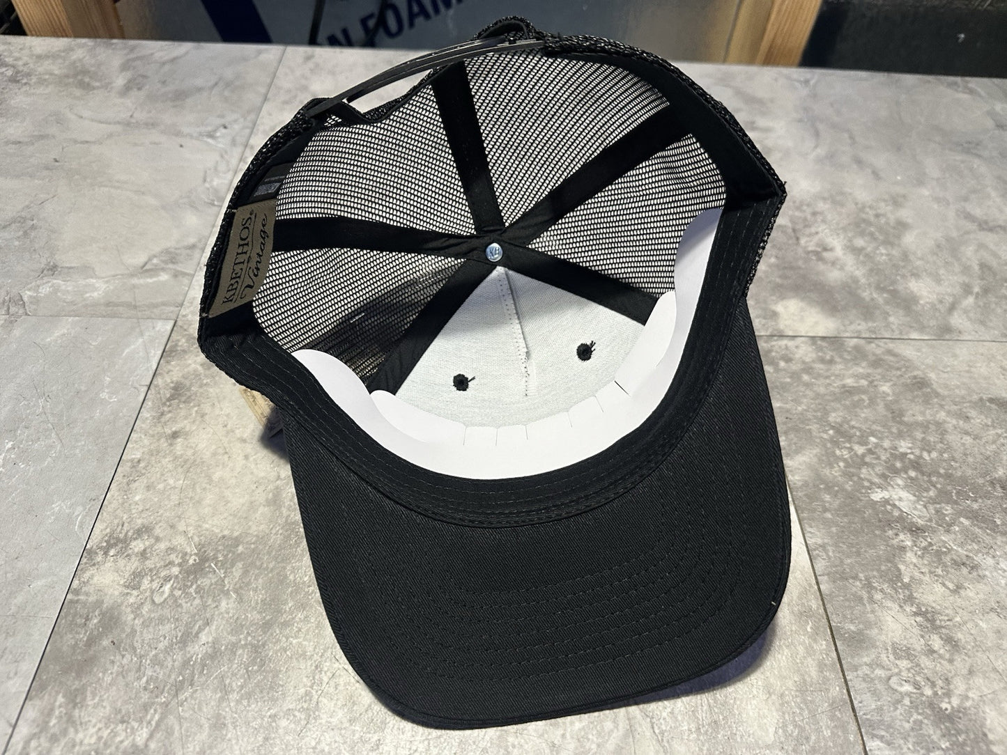 NWT KBETHOS Black American Flag SnapBack Hat. Cap, Black.