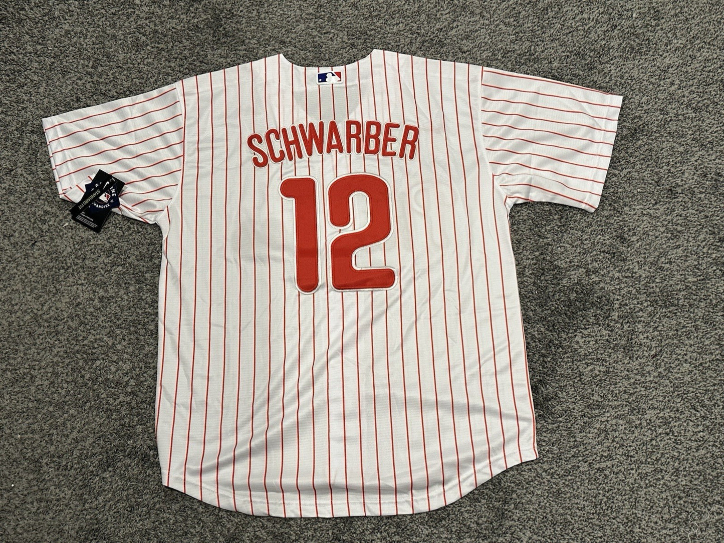 NWT Men’s Kyle Schwarber Phillies Home Pinstripe Jersey Small