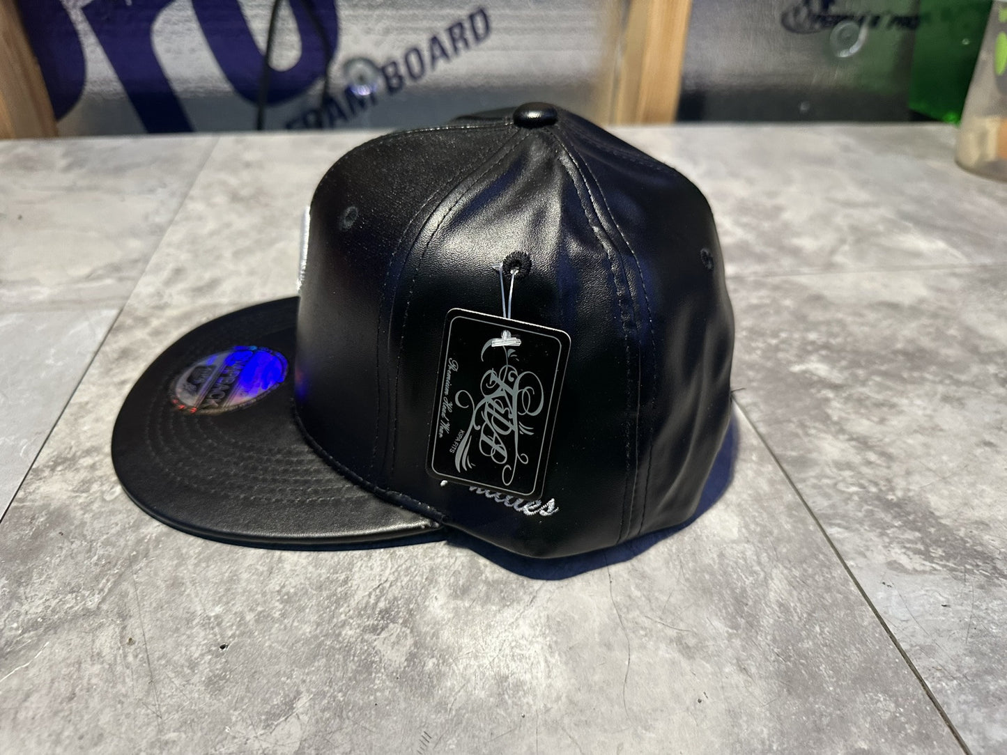 NWT Kipa Premium Philadelphia Phillies Throwback Leather Black Hat White P