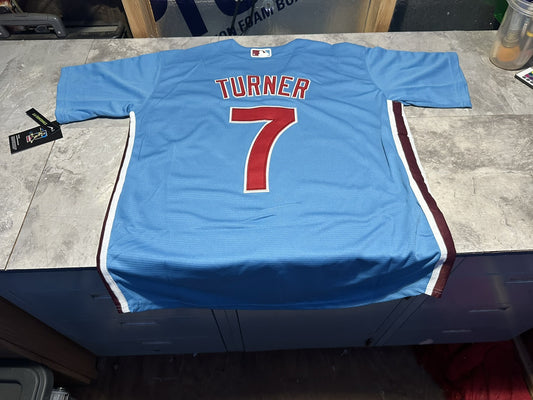 NWT Philadelphia Phillies Powder Blue Trea Turner Jersey Size Medium