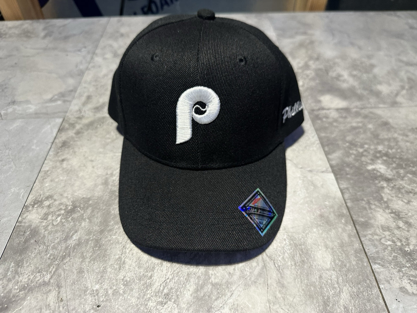 NWT Kipa Premium Old Philadelphia Phillies Black/White P Hat Cap Lid C
