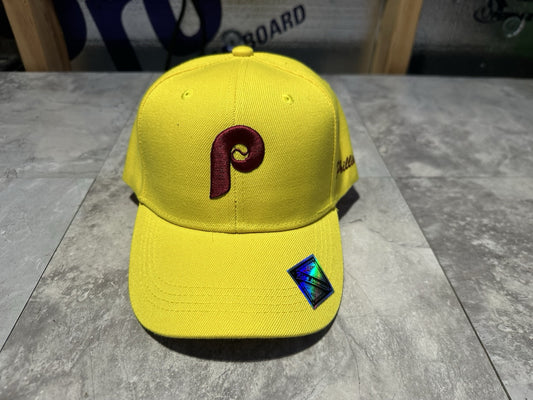 NWT Kipa Premium Old Philadelphia Phillies Yellow/Red P Hat Cap Lid Cu